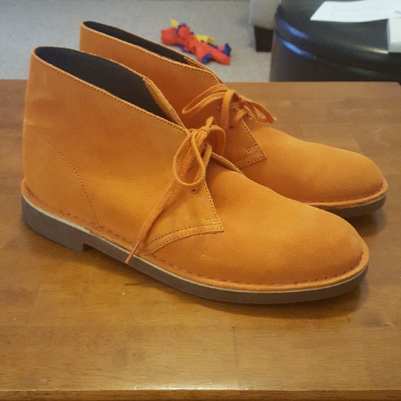 clarks desert boots orange
